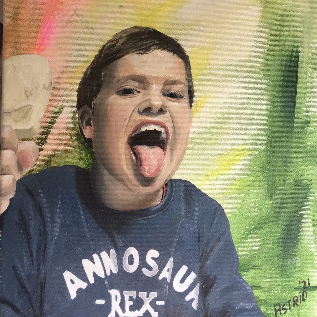 Portret 21/002, 2021 — diagonale compositie met dramatische belichting.